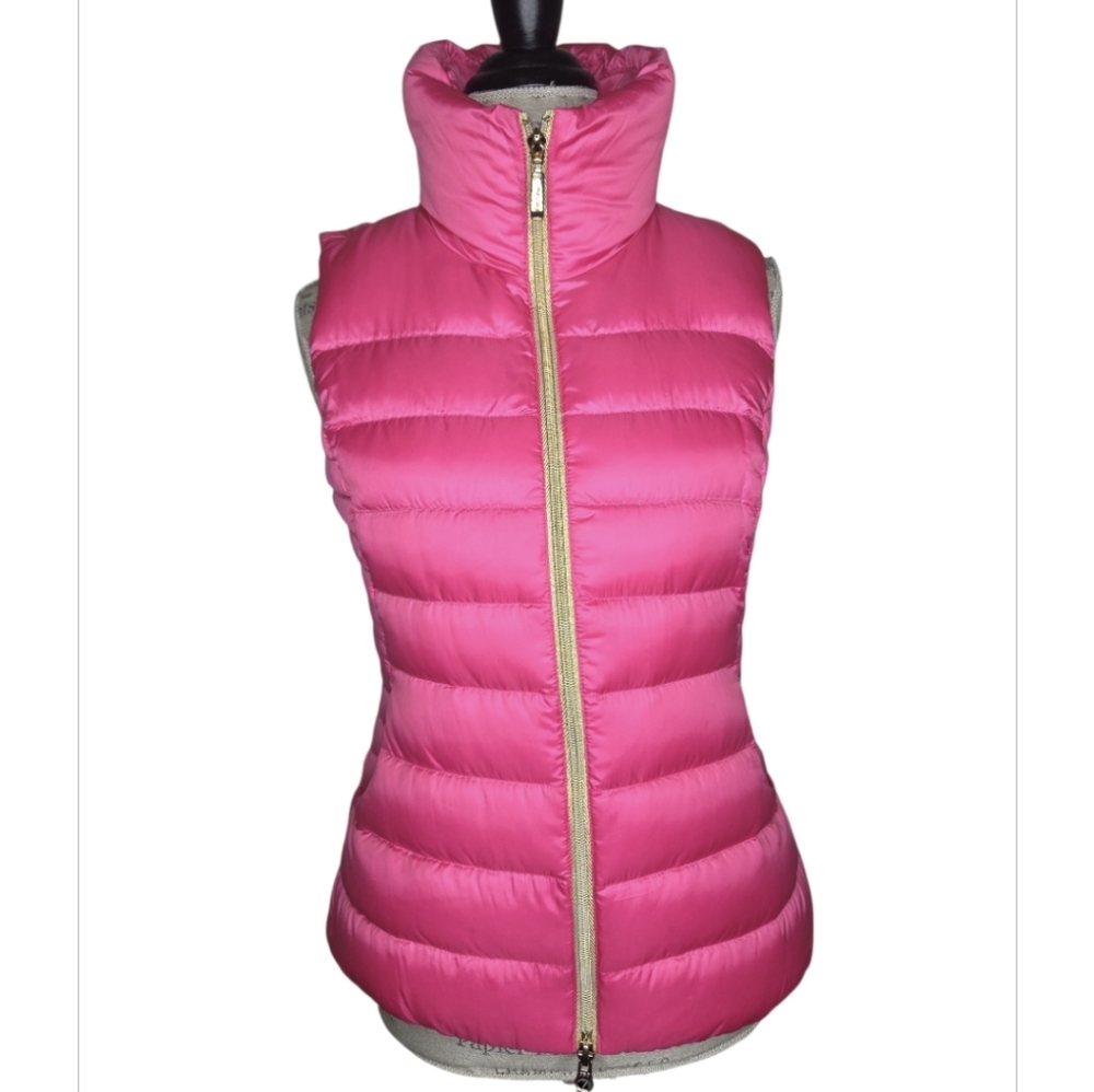 Lilly Pulitzer Allie Packable Down Bright Pink Puffer Vest Size S
